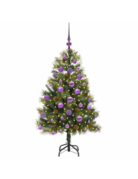 Albero di Natale artificiale pieghevole con coni Verde 120 cm