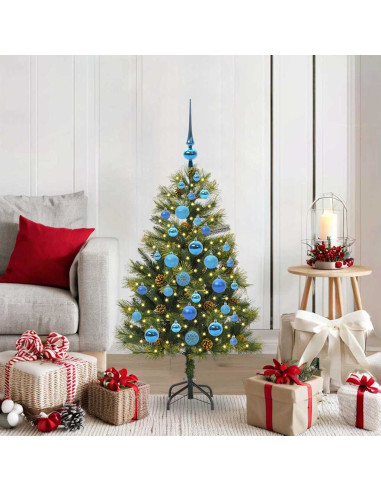 Albero di Natale artificiale pieghevole con coni Verde 120 cm