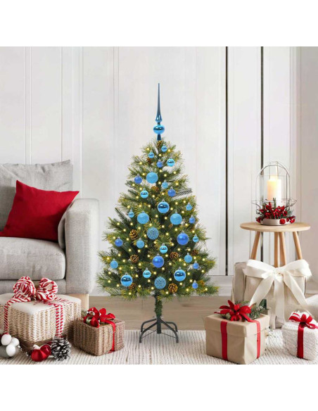 Albero di Natale artificiale pieghevole con coni Verde 120 cm