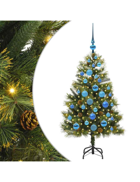 Albero di Natale artificiale pieghevole con coni Verde 120 cm