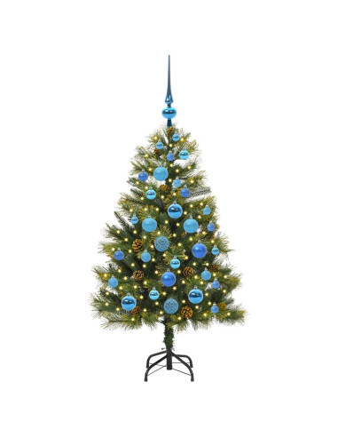 Albero di Natale artificiale pieghevole con coni Verde 120 cm
