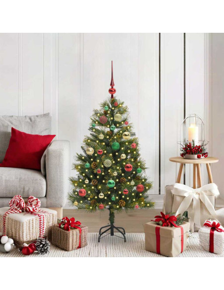 Albero di Natale artificiale pieghevole con coni Verde 120 cm