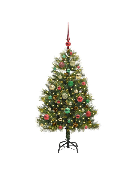 Albero di Natale artificiale pieghevole con coni Verde 120 cm