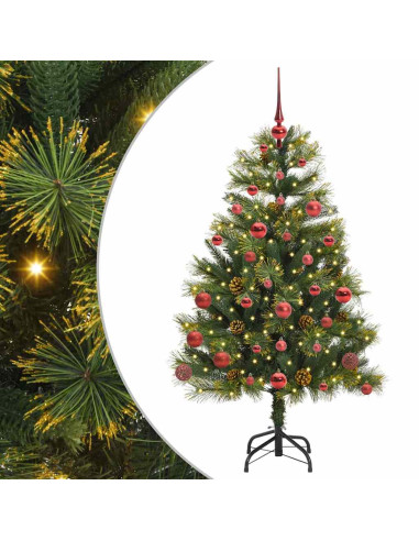 Albero di Natale artificiale pieghevole con coni Verde 150 cm
