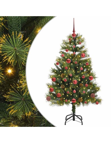 Albero di Natale artificiale pieghevole con coni Verde 150 cm