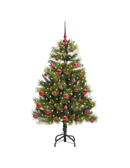 Albero di Natale artificiale pieghevole con coni Verde 150 cm