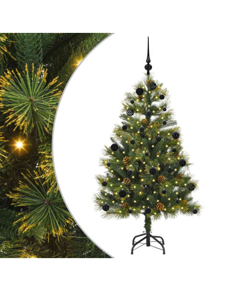 Albero di Natale artificiale pieghevole con coni Verde 150 cm