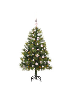 Albero di Natale artificiale pieghevole con coni Verde 150 cm 2