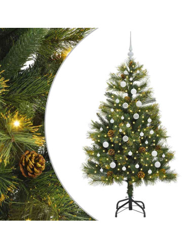 Albero di Natale artificiale pieghevole con coni Verde 150 cm