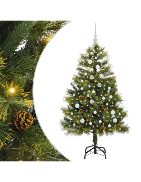 Albero di Natale artificiale pieghevole con coni Verde 150 cm