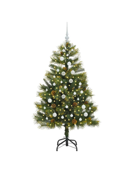 Albero di Natale artificiale pieghevole con coni Verde 150 cm