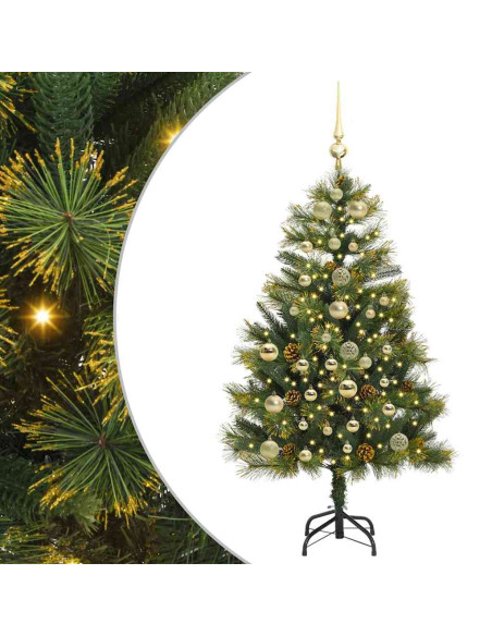 Albero di Natale artificiale pieghevole con coni Verde 150 cm