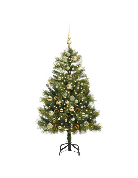Albero di Natale artificiale pieghevole con coni Verde 150 cm