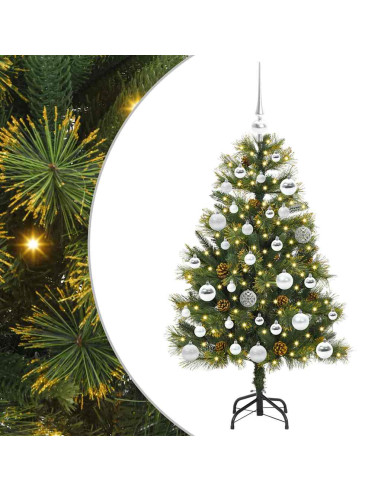 Albero di Natale artificiale pieghevole con coni Verde 150 cm