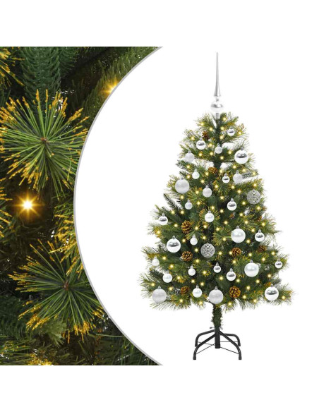 Albero di Natale artificiale pieghevole con coni Verde 150 cm