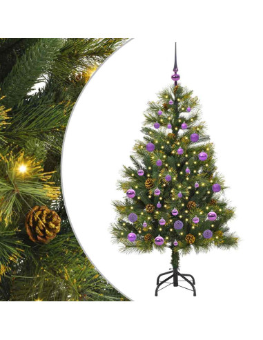 Albero di Natale artificiale pieghevole con coni Verde 150 cm