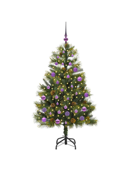 Albero di Natale artificiale pieghevole con coni Verde 150 cm