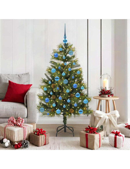 Albero di Natale artificiale pieghevole con coni Verde 150 cm