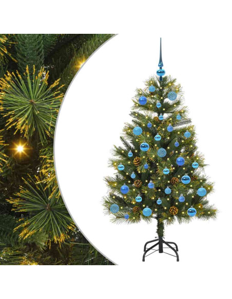 Albero di Natale artificiale pieghevole con coni Verde 150 cm