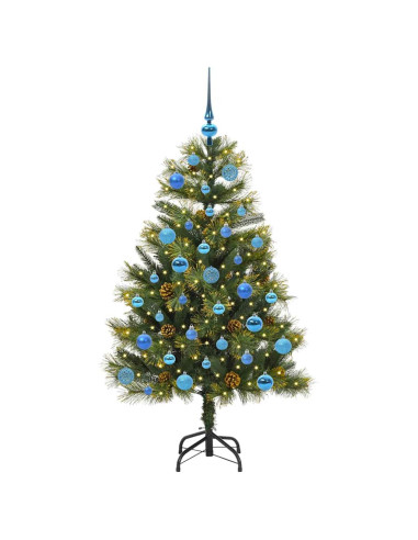 Albero di Natale artificiale pieghevole con coni Verde 150 cm