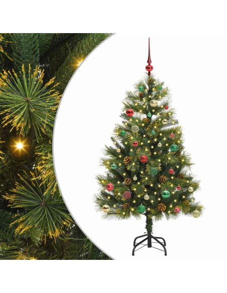 Albero di Natale artificiale pieghevole con coni Verde 150 cm
