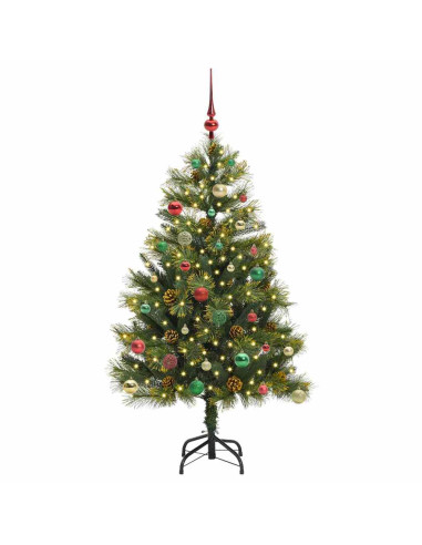Albero di Natale artificiale pieghevole con coni Verde 150 cm