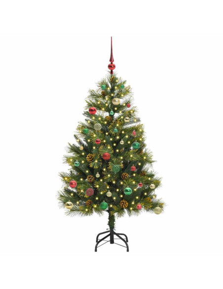 Albero di Natale artificiale pieghevole con coni Verde 150 cm