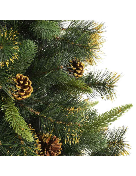 Albero di Natale artificiale pieghevole con coni Verde 240 cm