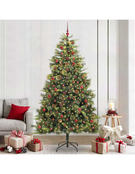 Albero di Natale artificiale pieghevole con coni Verde 240 cm