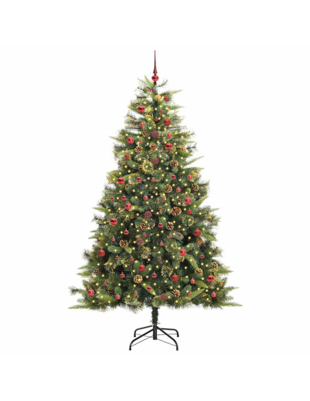 Albero di Natale artificiale pieghevole con coni Verde 240 cm