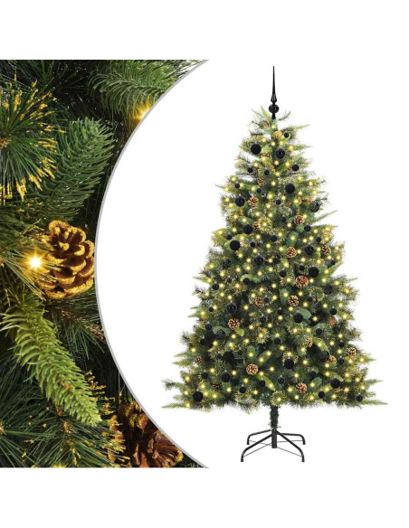 Albero di Natale artificiale pieghevole con coni Verde 240 cm