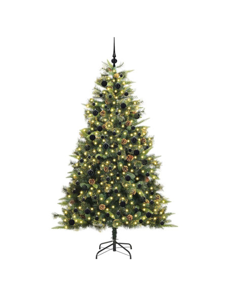 Albero di Natale artificiale pieghevole con coni Verde 240 cm