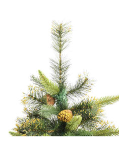 Albero di Natale artificiale pieghevole con coni Verde 240 cm 2