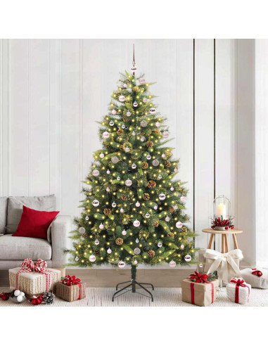 Albero di Natale artificiale pieghevole con coni Verde 240 cm