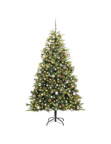 Albero di Natale artificiale pieghevole con coni Verde 240 cm