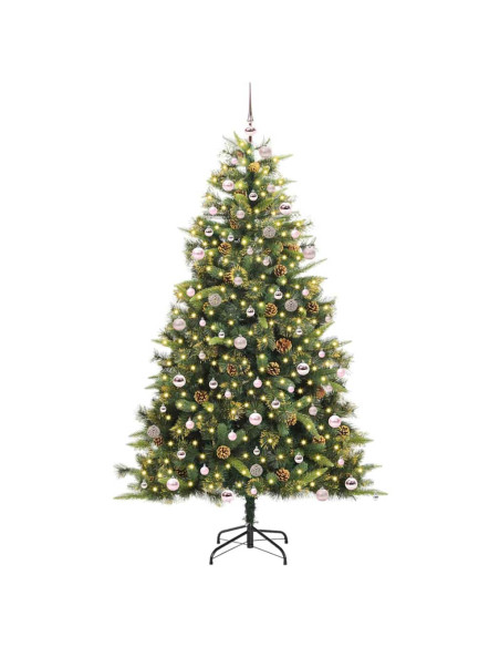 Albero di Natale artificiale pieghevole con coni Verde 240 cm