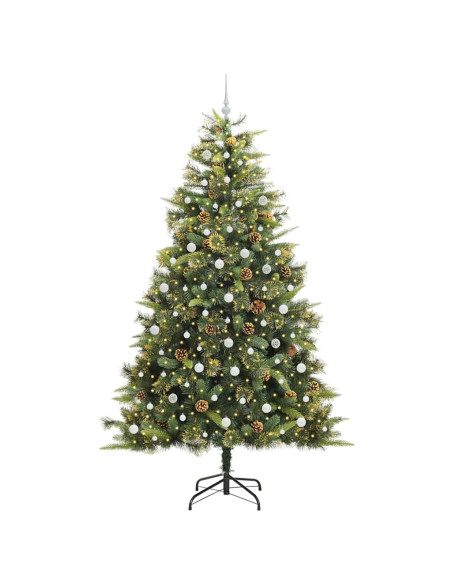 Albero di Natale artificiale pieghevole con coni Verde 240 cm