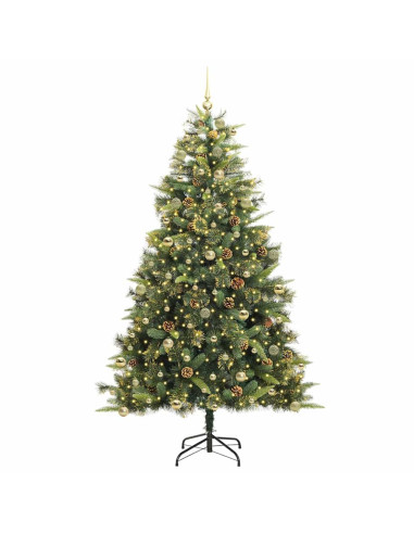 Albero di Natale artificiale pieghevole con coni Verde 240 cm