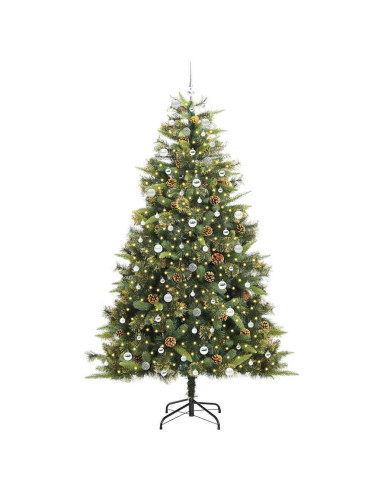Albero di Natale artificiale pieghevole con coni Verde 240 cm