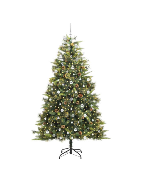 Albero di Natale artificiale pieghevole con coni Verde 240 cm