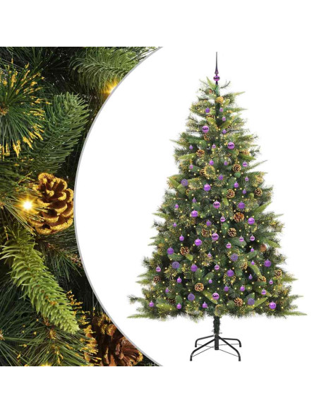 Albero di Natale artificiale pieghevole con coni Verde 240 cm