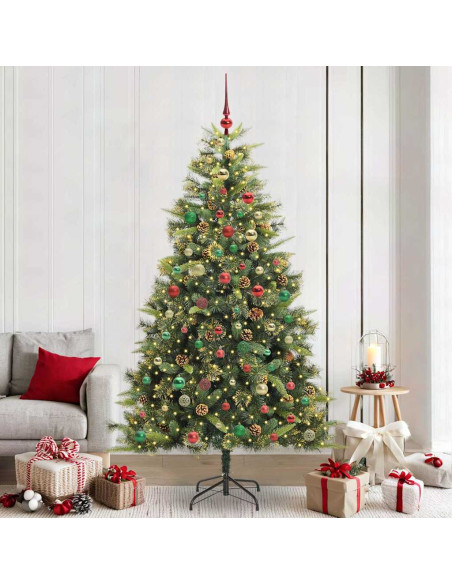 Albero di Natale artificiale pieghevole con coni Verde 240 cm