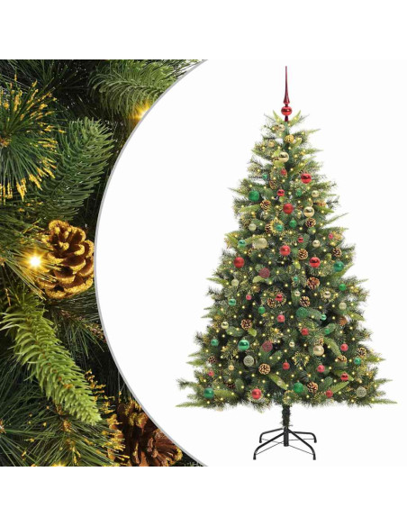 Albero di Natale artificiale pieghevole con coni Verde 240 cm