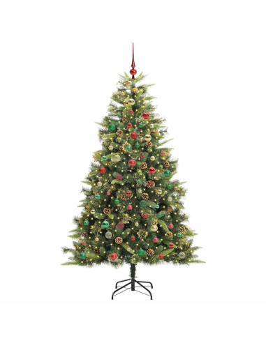 Albero di Natale artificiale pieghevole con coni Verde 240 cm
