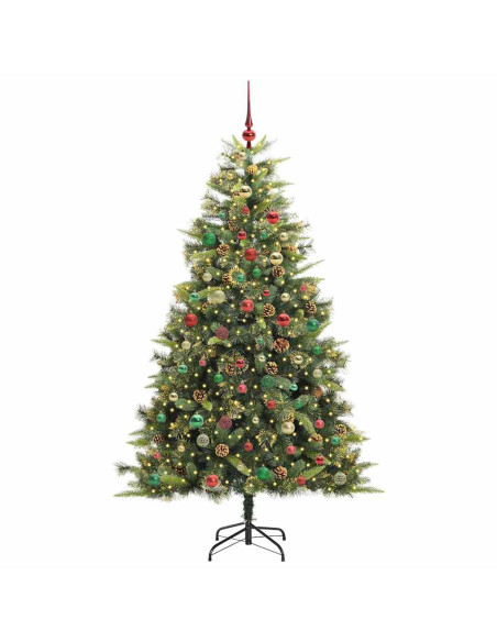 Albero di Natale artificiale pieghevole con coni Verde 240 cm
