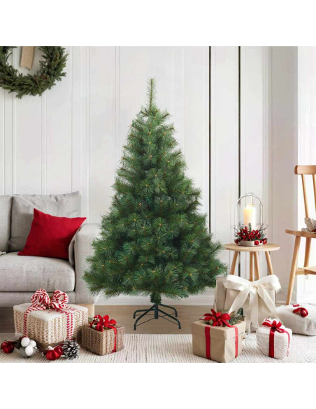 Albero di Natale Artificiale con Rami Pieghevoli Verde 120 cm