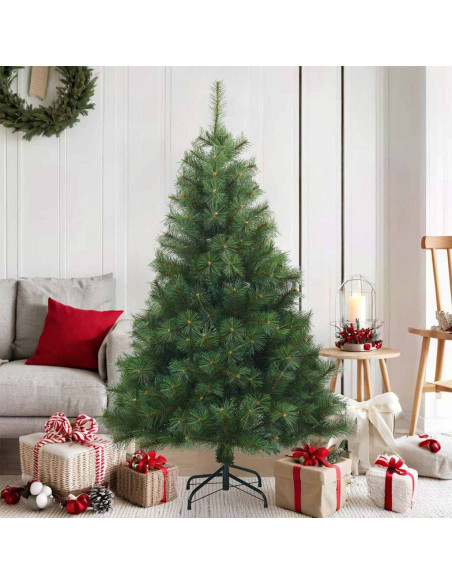 Albero di Natale Artificiale con Rami Pieghevoli Verde 150 cm