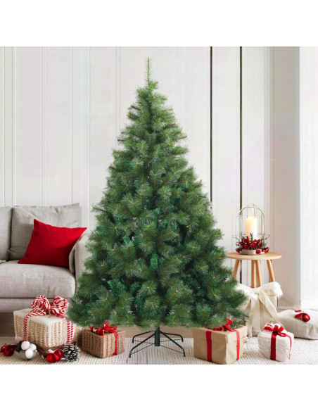 Albero di Natale Artificiale con Rami Pieghevoli Verde 180 cm