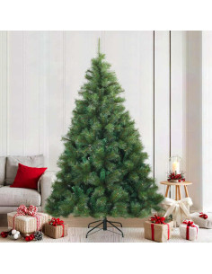 Albero di Natale Artificiale con Rami Pieghevoli Verde 210 cm