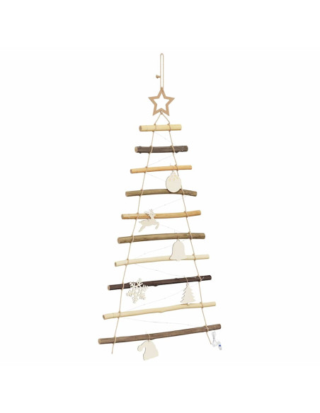 Albero di Natale Naturale 90 cm legno massiccio di frassino